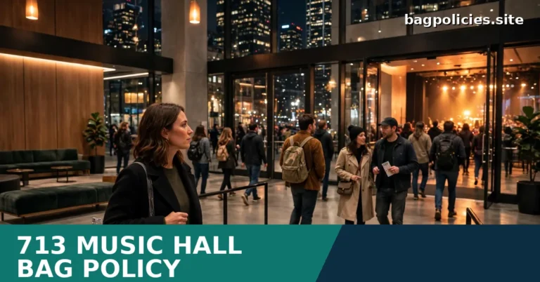 713 Music Hall Bag Policy 2026: 12 x 6 x 12 Limit, Clear Bags Fastest, $10 Coat Check